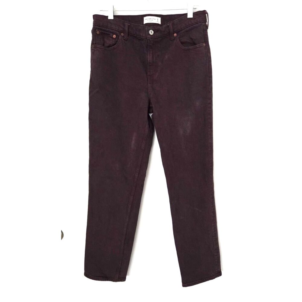 Abercrombie & Fitch 90s Straight Mid Rise Jeans Espresso Brown Size 29 8R